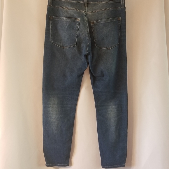 Topshop MOTO Dad Jeans - Distressed Blue - Picture 8 of 13